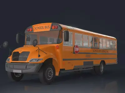 school bus Low-poly 3D model