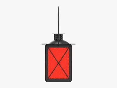 Metal lantern with windows and handle 3D model