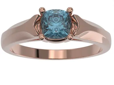 Cushion cut ring 3D print model