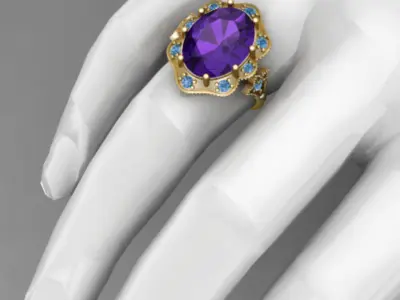 Classic Luxury Oval Ring 3D print model