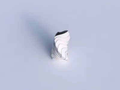 Vase twist tipped triangle with horizontal wavy layers 3D print model