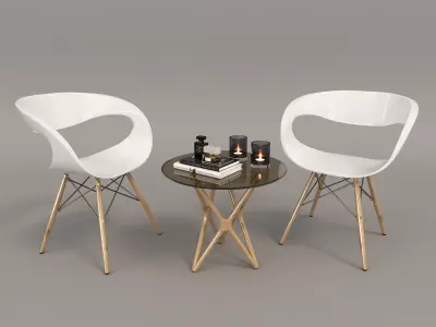 Modern Table and Chair Set 3 3D model