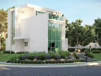 5 Bedroom Modern House Model Low-poly 3D model
