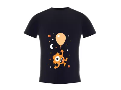 T Shirt - with orange balloon 3D model