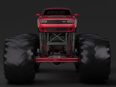 Monster Truck Dodge Challenger Demon 3D model