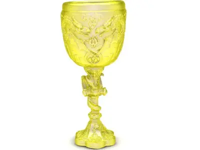 Luxury Dragon Engraved Goblet Chalice 102a 3D print model