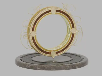  High Poly Fantastic Gold Portal  3D model