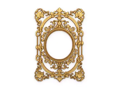 Plaster decorative frame ornament 15 3D model