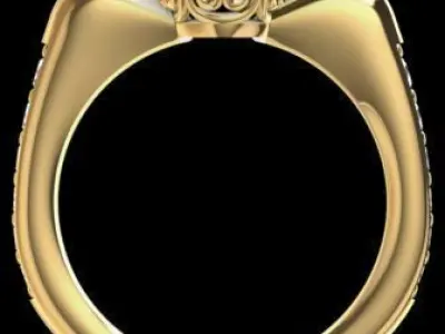 Women solitaire ring 3dm stl render detail 3D print model 3D print model
