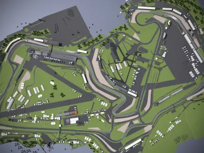 Silverstone Track Low-poly 3D model