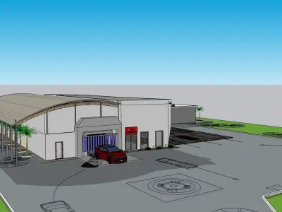 car wash -Rotating brushes inside 5185 Low-poly 3D model