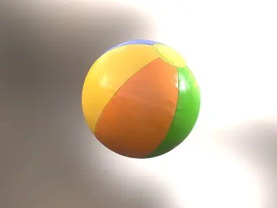 Beach Ball Low-poly 3D model