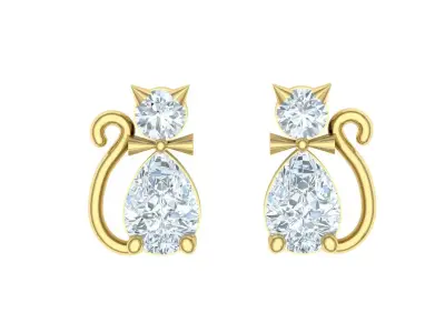 Cat earrings 01 3D print model