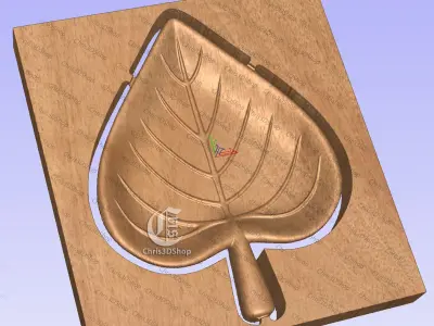 3D STL Files for CNC and 3D Printer - Leaf Shaped Tray 3D model