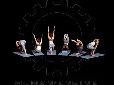 Various Yoga Female Poses with Mat 004 Bundle 3D model