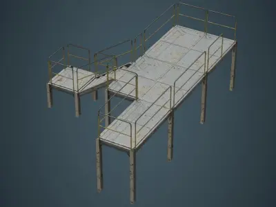 Industrial Platform 1B Low-poly 3D model