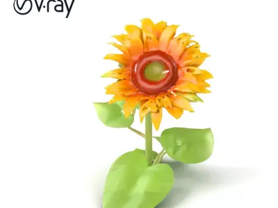Dwarf Sunflower Decorative Plant 3D Model Pack Low-poly 3D model