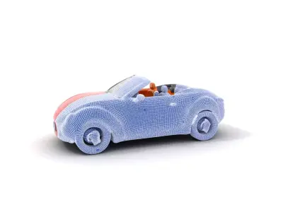 Classic Red Convertible model pack Low-poly 3D model