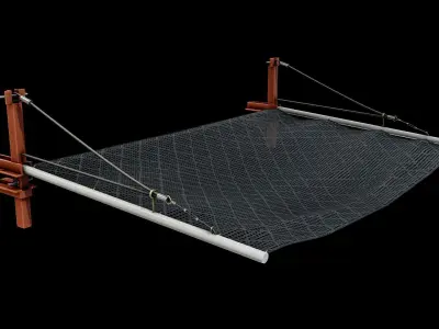 Construction Safety Net - Personnel Fall Net Low-poly 3D model