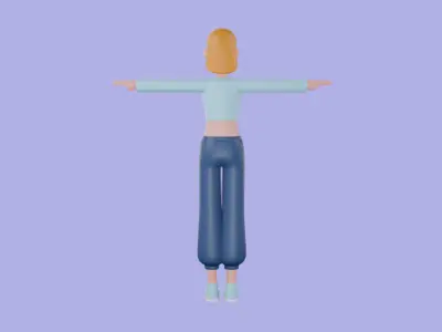 Stylized 3D Female Yoga Trainer Character - Cartoon Instructor 3D model