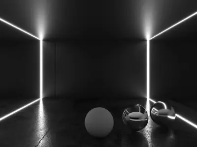 Dark modern car showroom 3D model