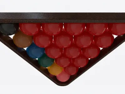 Snooker Ball Set with Triangle 3D model