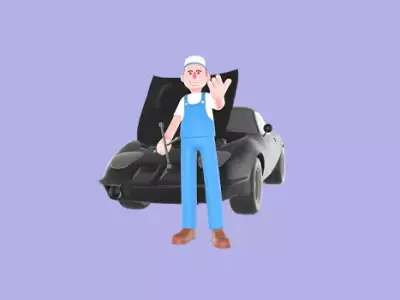 Stylized 3D Friendly Mechanic Character - Cartoon Auto  3D model