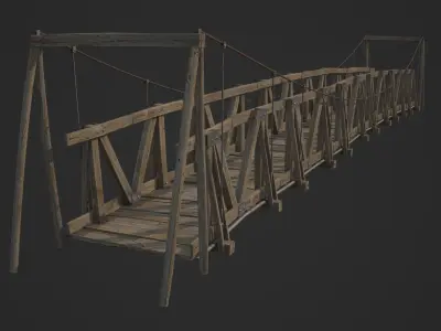 Bridge wooden Low-poly 3D model