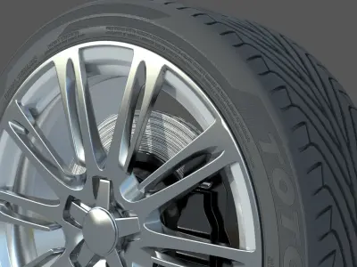Wheel rim tire 22 3D model