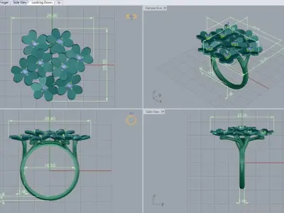 Flower Ring 60123 3D print model