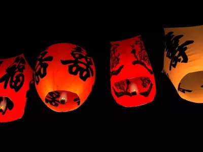 Chinese sky lantern 3D model