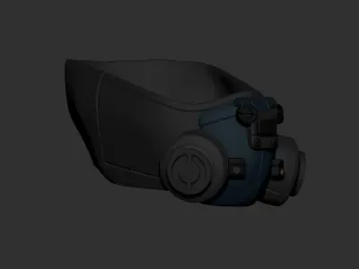 Gas mask high poly sculpt 3d printable scifi futuristic space 3D model