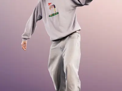 Tyler 11773 - Skater Skateboard On Longboard 3D model