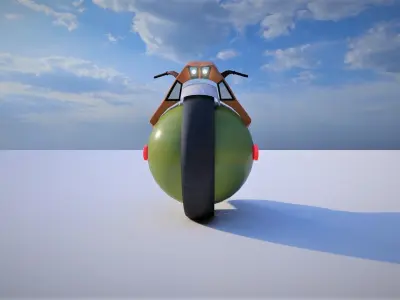 motocycle motorcycle with ball Low-poly 3D model