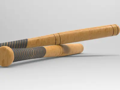 Baseball Bat Low-poly 3D model 17