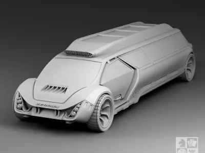 Futuristic limousine 3D print model