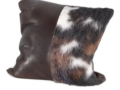 Leather Pillows with Cow Fur 3D model