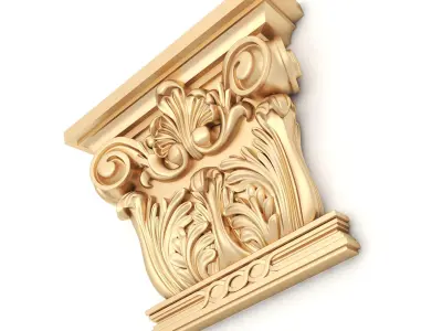 Corbel 9 golden ornate column 3D model