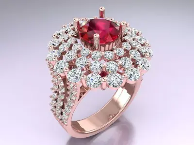 Diamond Ring - Womens Rings - N3946 3D print model