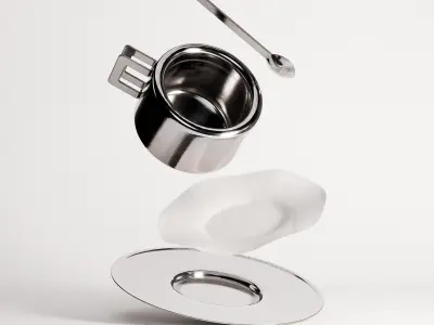 Espresso Set 01 Low-poly 3D model