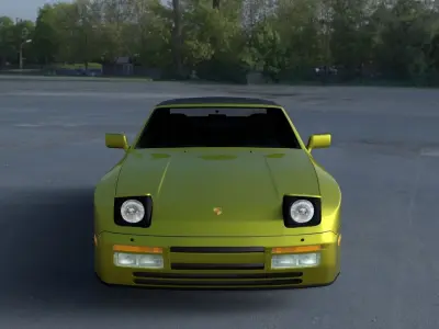 Porsche 944 Cabriolet with Interior HDRI 3D model