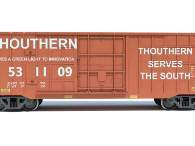 Boxcar Railroad Box Car 3D model