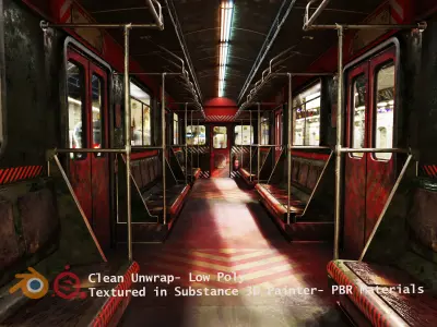 Subway Car Interior 3D model