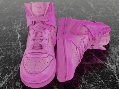 AMBUSH X NIKE DUNK HIGH COSMIC FUCHSIA 3D SHOES Low-poly 3D model