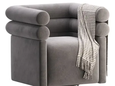 Four Hands Evie Swivel Chair Hampton Cream 3D model