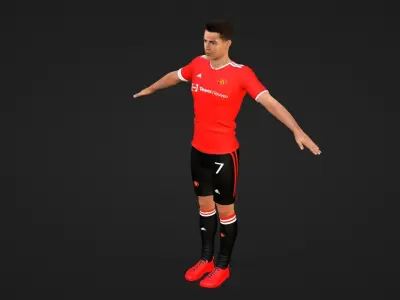 Cristiano Ronaldo - Manchester United Low-poly 3D model