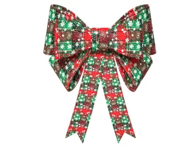 Christmas Bow Ribbon 06 Low-poly 3D model