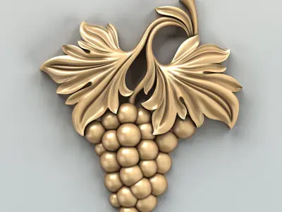 Carved decor vertical 016 3D model