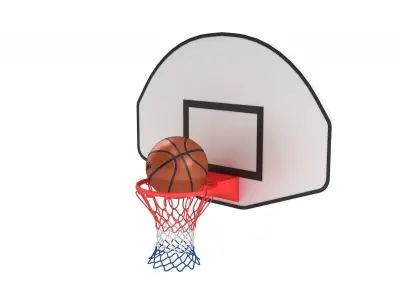 Basketball Rim with Spalding Basketball 3D model