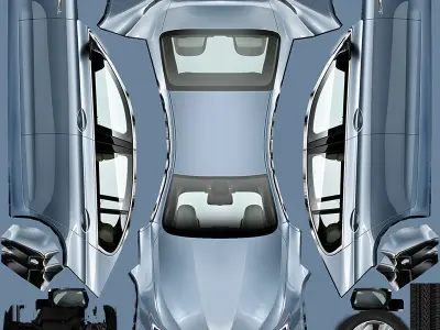 Generic Sedan v7 Low-poly 3D model